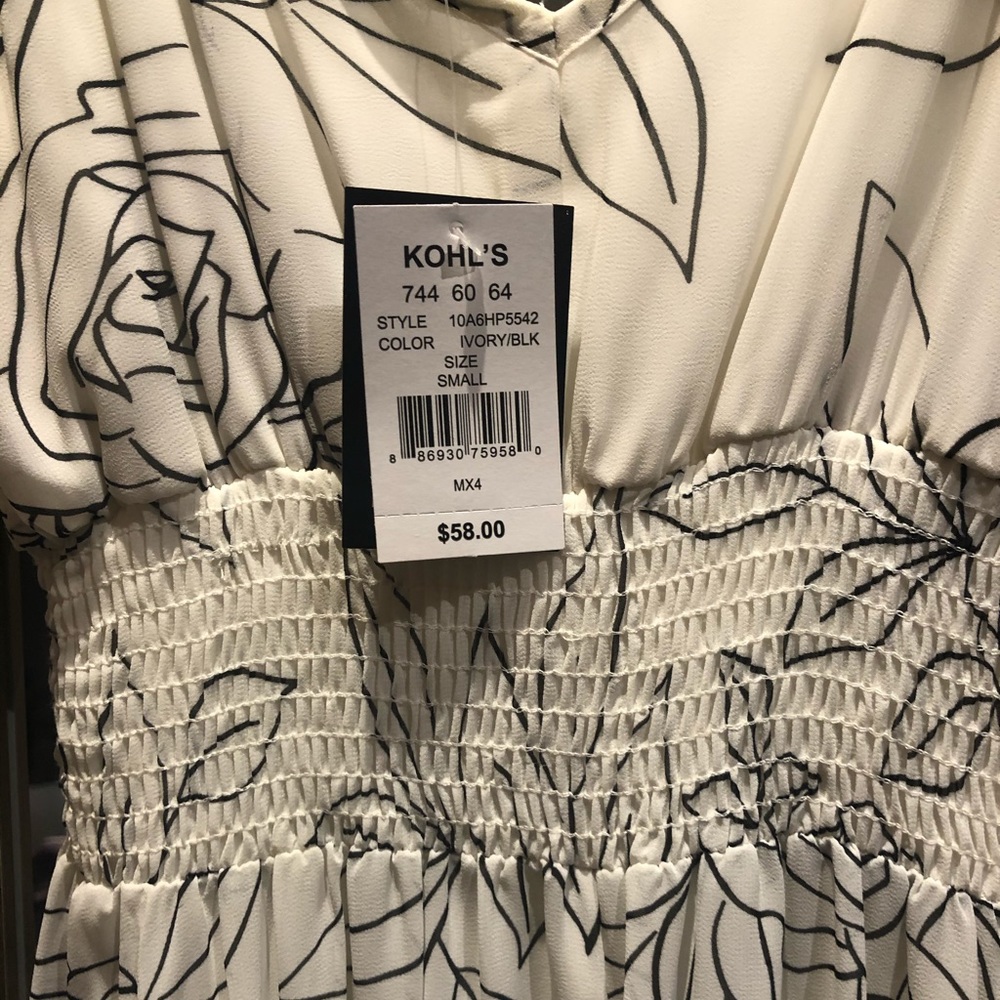 Sheer Hi-Lo dress black/white New - Picture 3 of 3